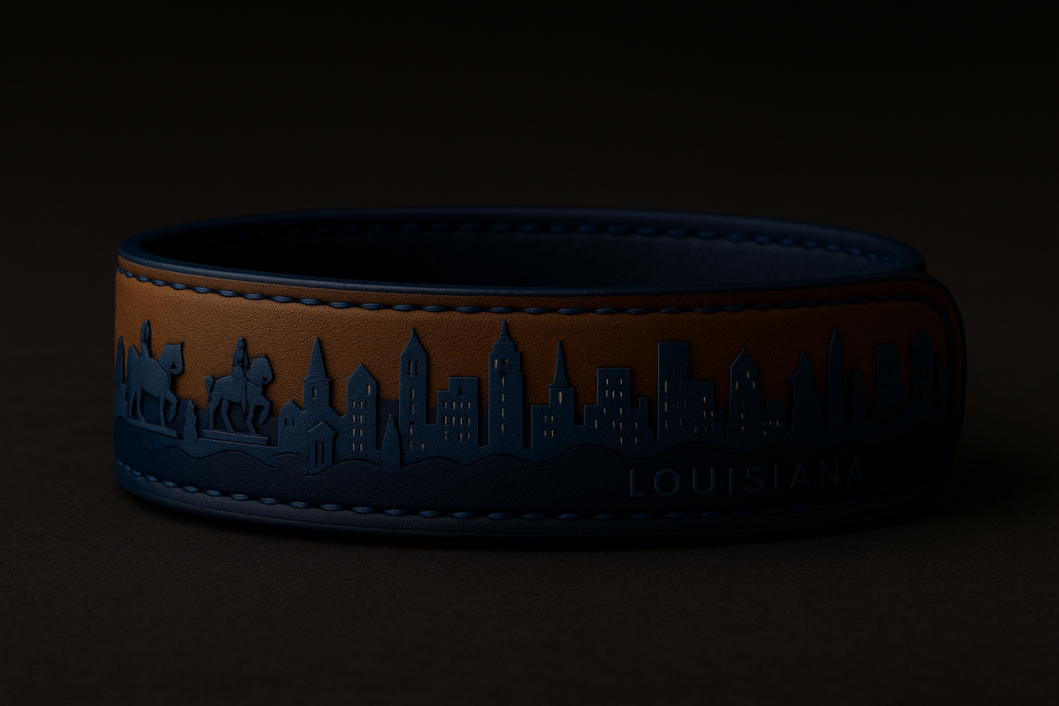 City in Hand™ — Layered Leather Skyline Apple Watch Band